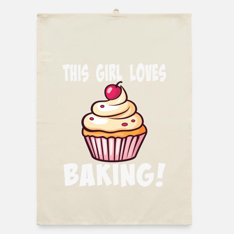 Cake Lover Cinnamon Cupcake Organic dish towel