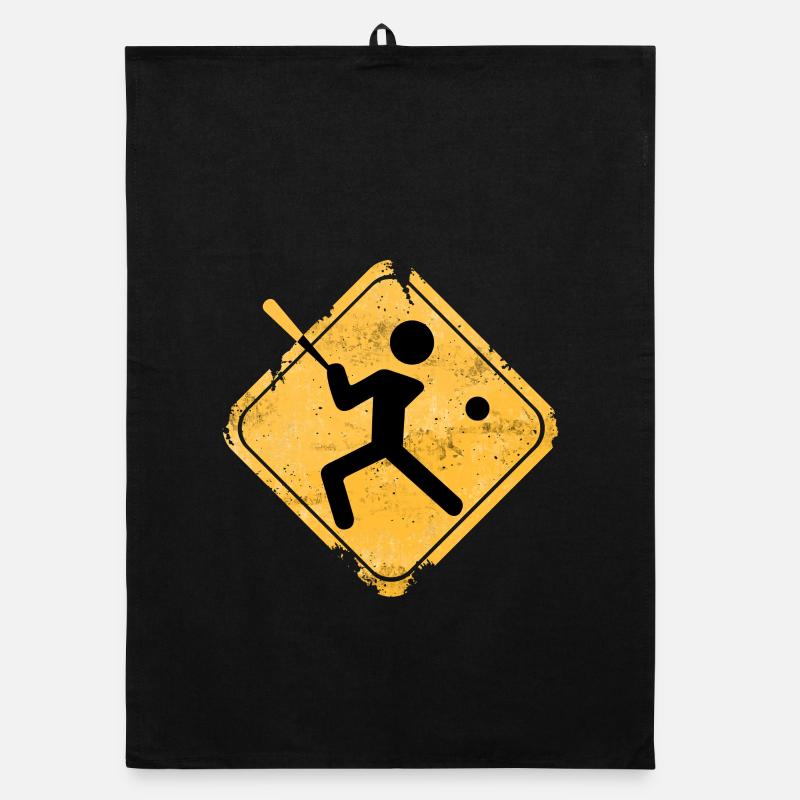 Baseball-Silhouette mit Schläger Organic Geschirrtuch