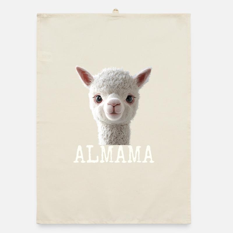 Almama Süßes Alpaka Mama Muttertag Lama Mom Mutter Organic Geschirrtuch