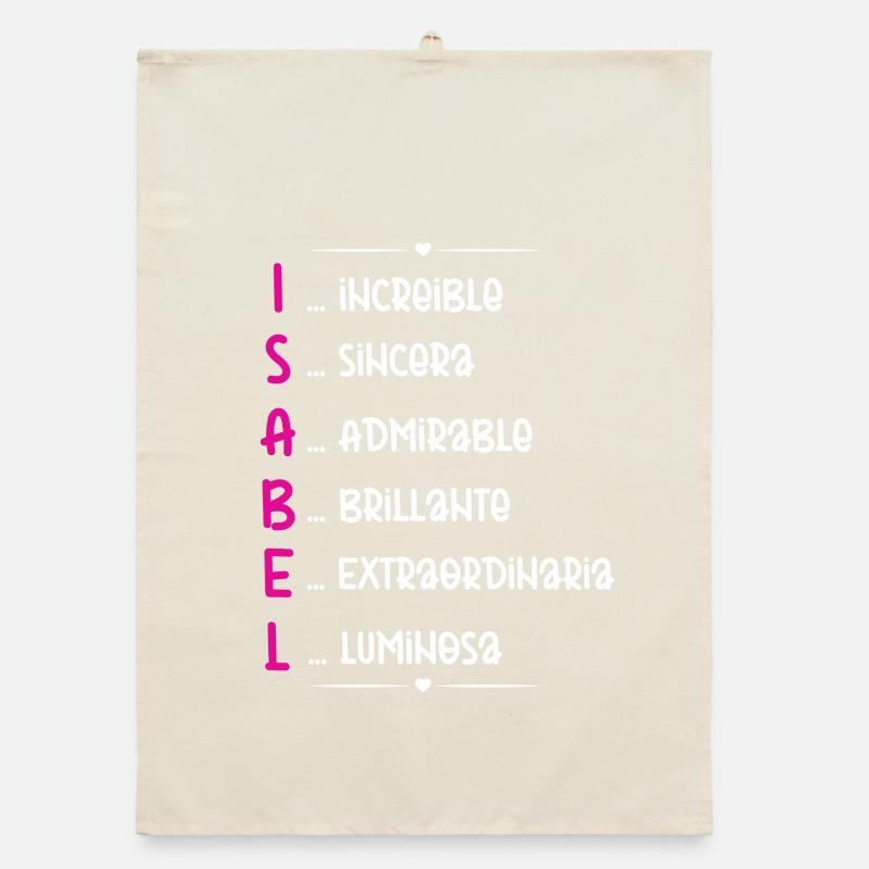 Isabel Name Personalized Gift Organic dish towel