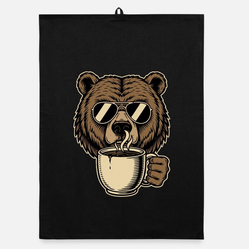 Bearly Awake Kaffee Bär Organic Geschirrtuch