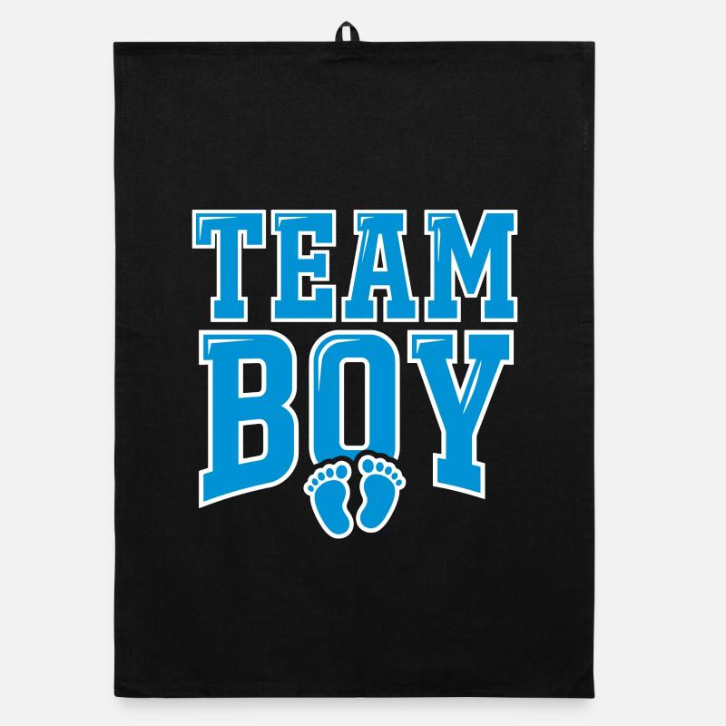 TEAM BOY Typographie avec empreintes Torchon bio