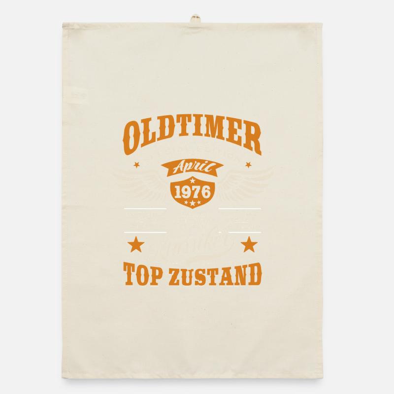 Oldtimer April 1976 - Geburtstag - Geschenk Organic Geschirrtuch