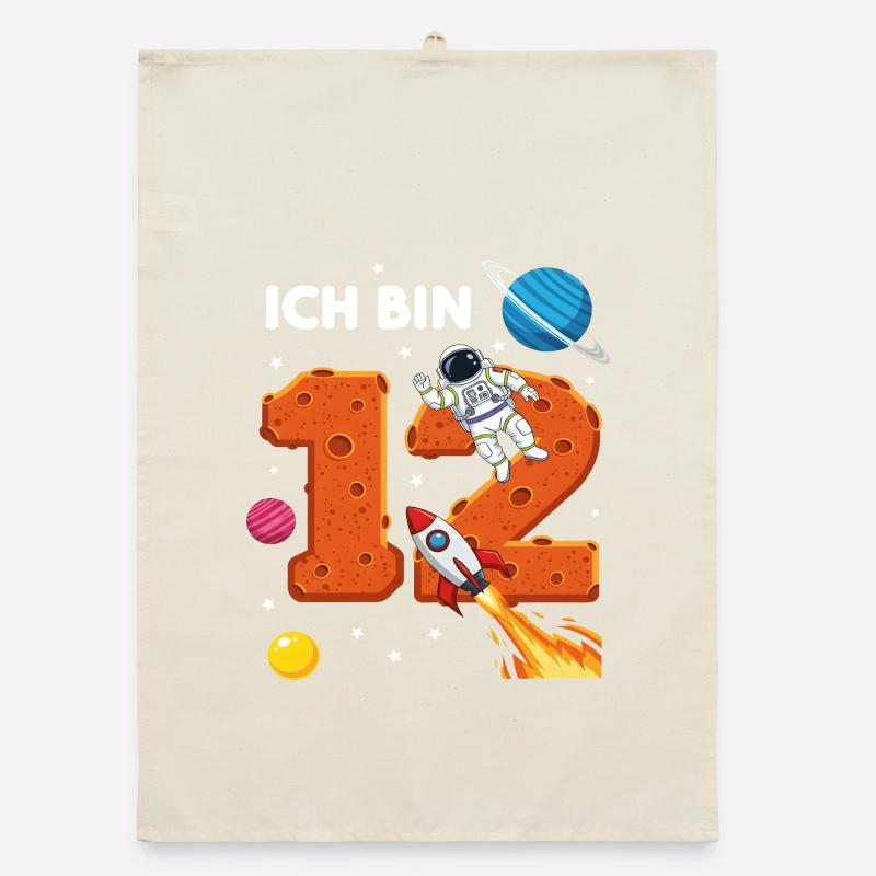 Ich bin 12 Astronaut Weltraum Geburtstag Organic Geschirrtuch