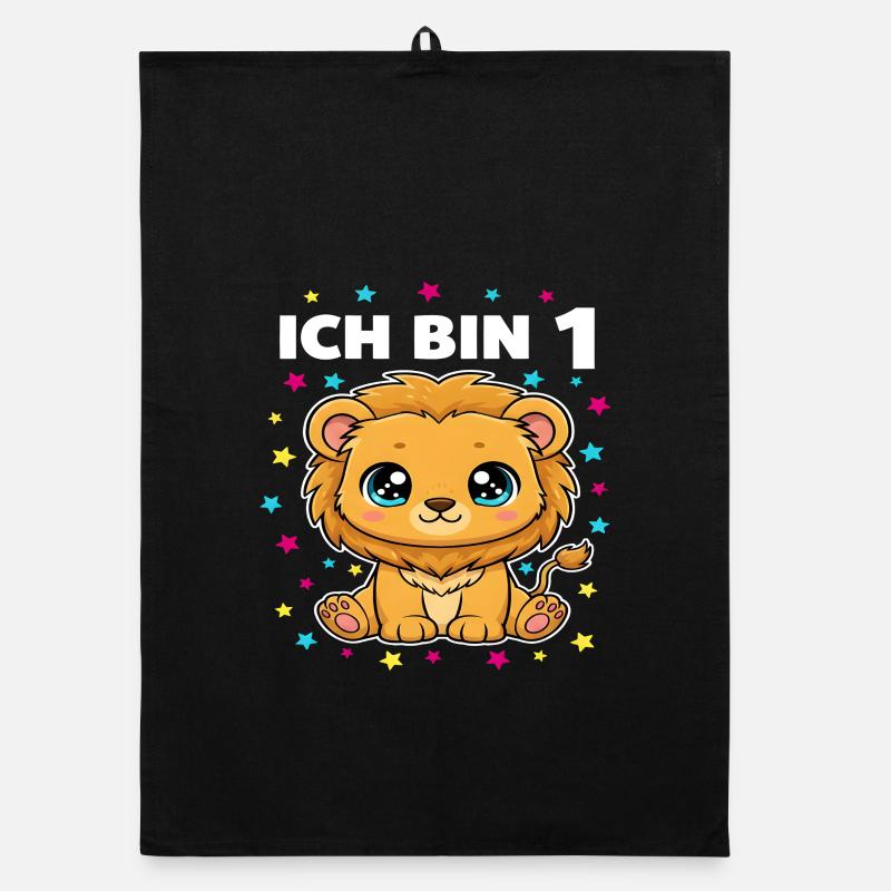 Ich bin 1 - Süßes Löwe zum 1. Geburtstag Organic Geschirrtuch