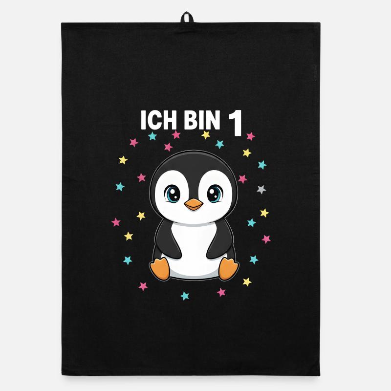Ich bin 1 - Süßes Pinguin zum 1. Geburtstag Organic Geschirrtuch