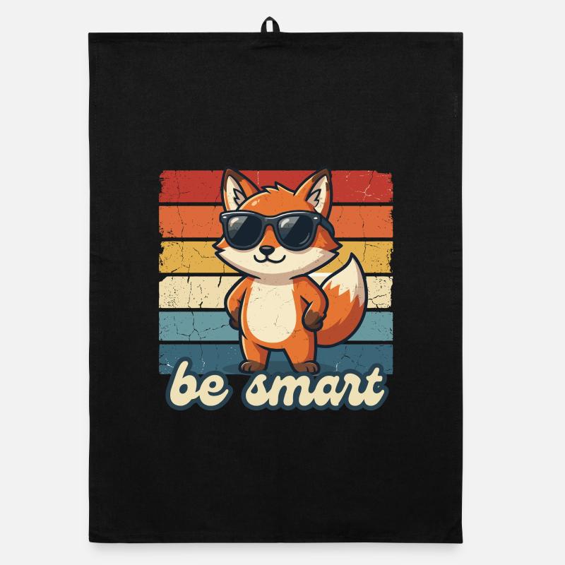 Funny Fox Be Smart Shirt Gift Idea Organic dish towel