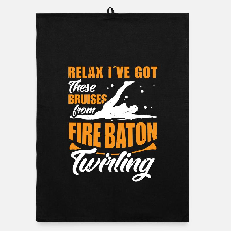 Dancing Vortex Dance School Fire Stick Dancer Organic dish towel