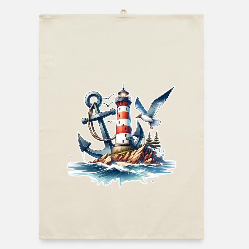 Leuchtturm Anker  Organic Geschirrtuch