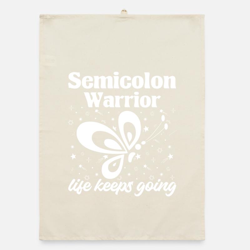 Semi Colon Life Keeps Going Semicolon Organic dish towel