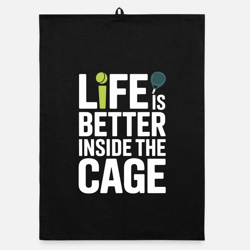 Padel Spieler Life Is Better Inside The Cage Padel Organic Geschirrtuch