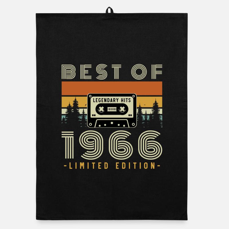 1966 Vintage Retro Geburtstagsgeschenk - Organic Geschirrtuch - Schwarz