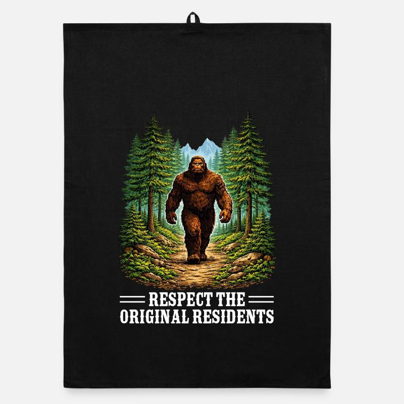 Bigfoot Sasquatch Yeti Cryptid Creatures Big Foot Organic dish towel