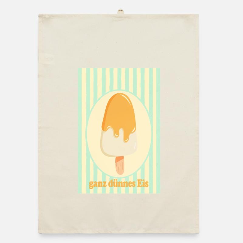 Ganz dünnes Eis Retro Sommer Eis Design Organic Geschirrtuch