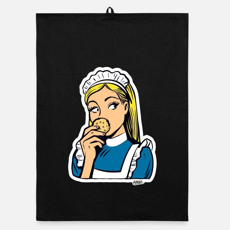 Maid and Cookie Pop Art Organic Geschirrtuch