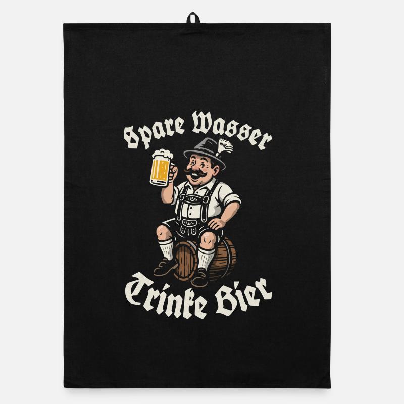 Save Water, Drink Beer - Beer Drinker - Saying Organic dish towel
