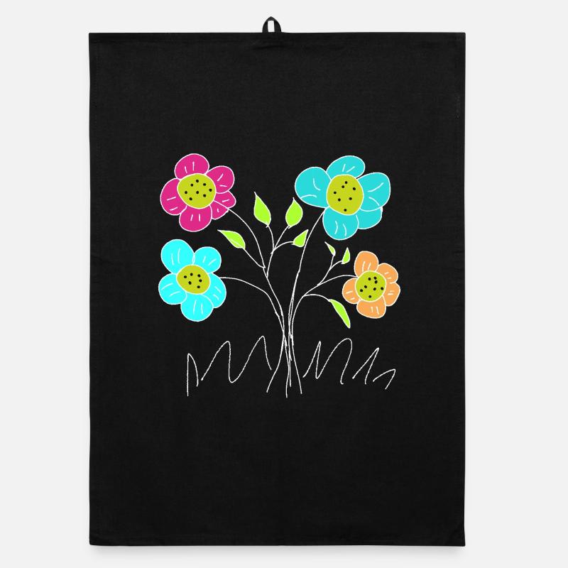 Fröhliche Blumen Blume Garten Flora Organic Geschirrtuch