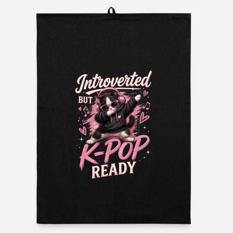 Introverted But K Pop Ready Organic Geschirrtuch