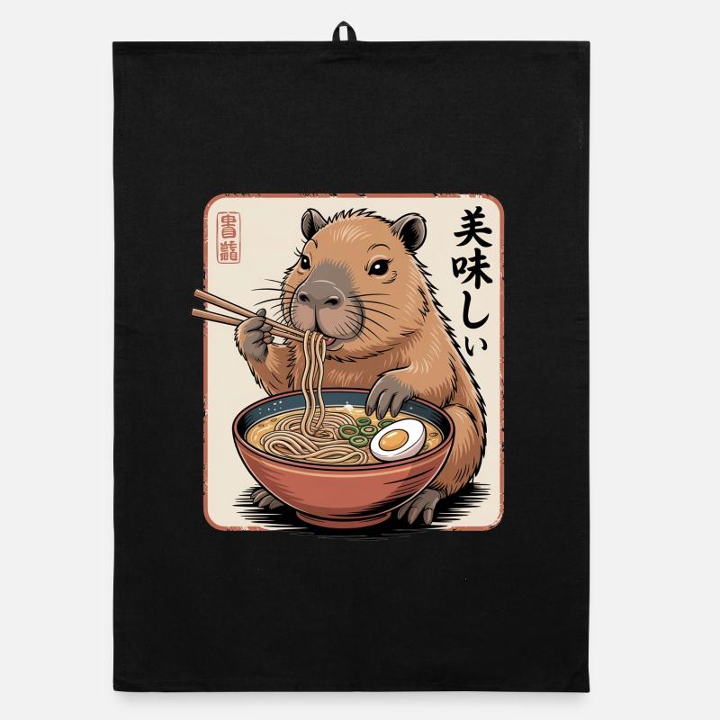 Ramen Capybara Delicacy Organic dish towel