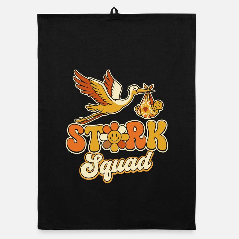 Storch Squad Retro Stil Organic Geschirrtuch
