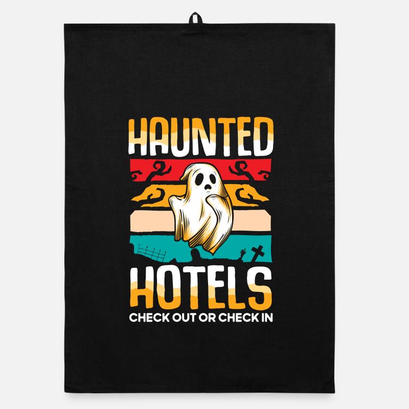 Geisterjäger Halloween Englisch Spruch Organic Geschirrtuch
