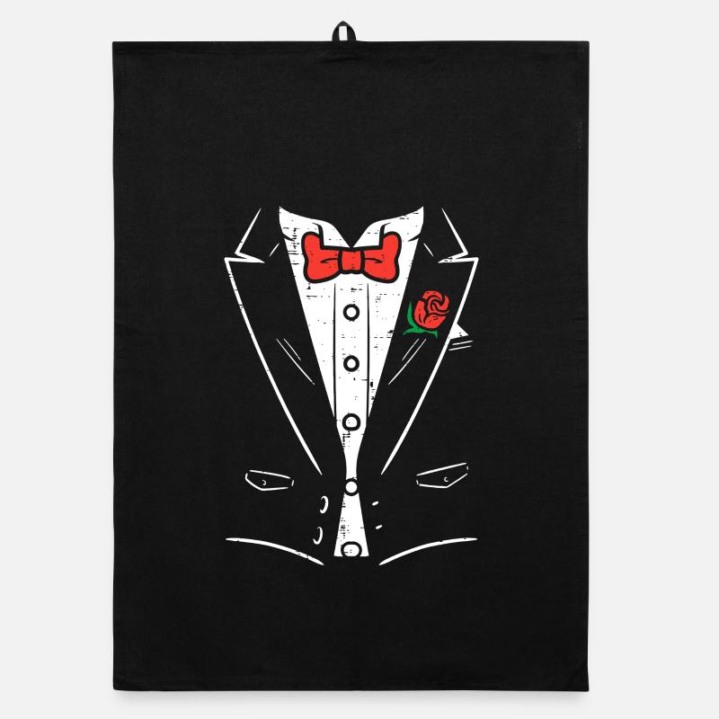 Fliege-Illustration von Tuxedo Rose Organic Geschirrtuch