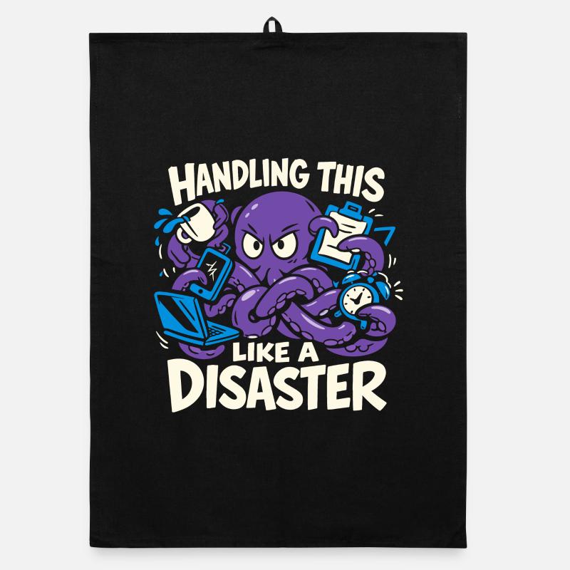 Funny Octopus Overstimulated Organic dish towel