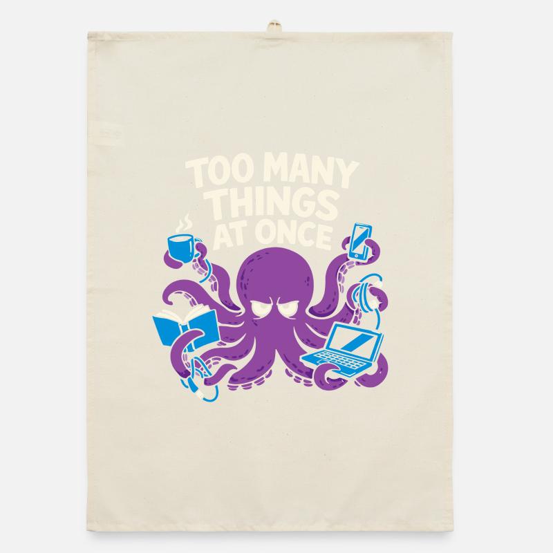 Funny Octopus Overstimulated Organic dish towel