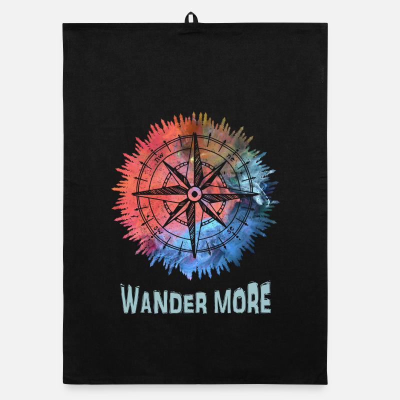 Wander More Compass Batik Organic Geschirrtuch