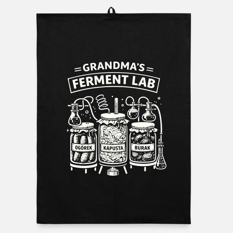 Le laboratoire de fermentation de grand-mère Humour poloné aux cornichons Torchon bio