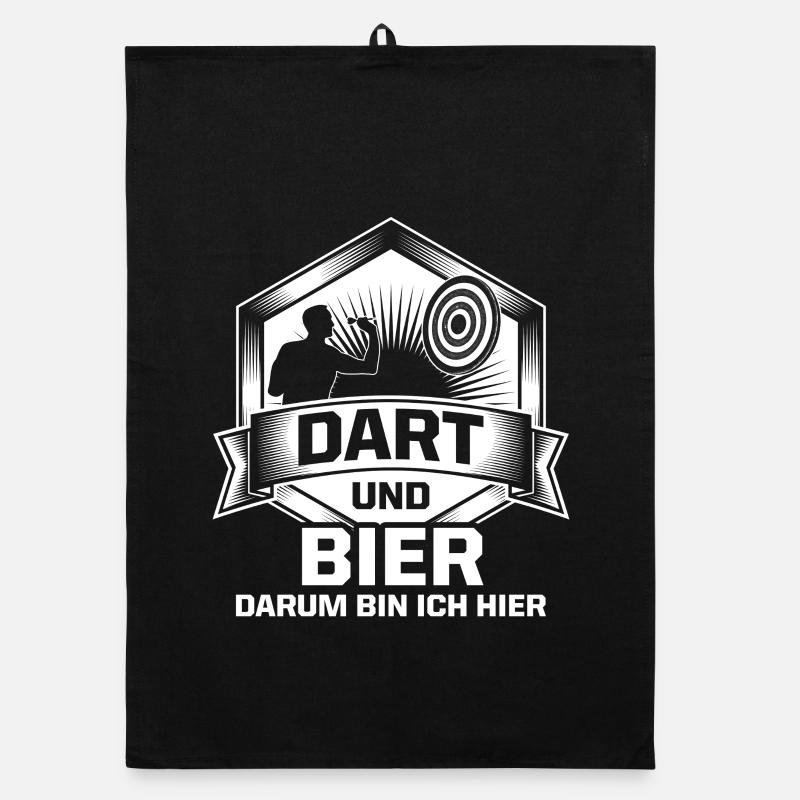 Dart und Bier Darum Bin Ich Hier Organic Geschirrtuch
