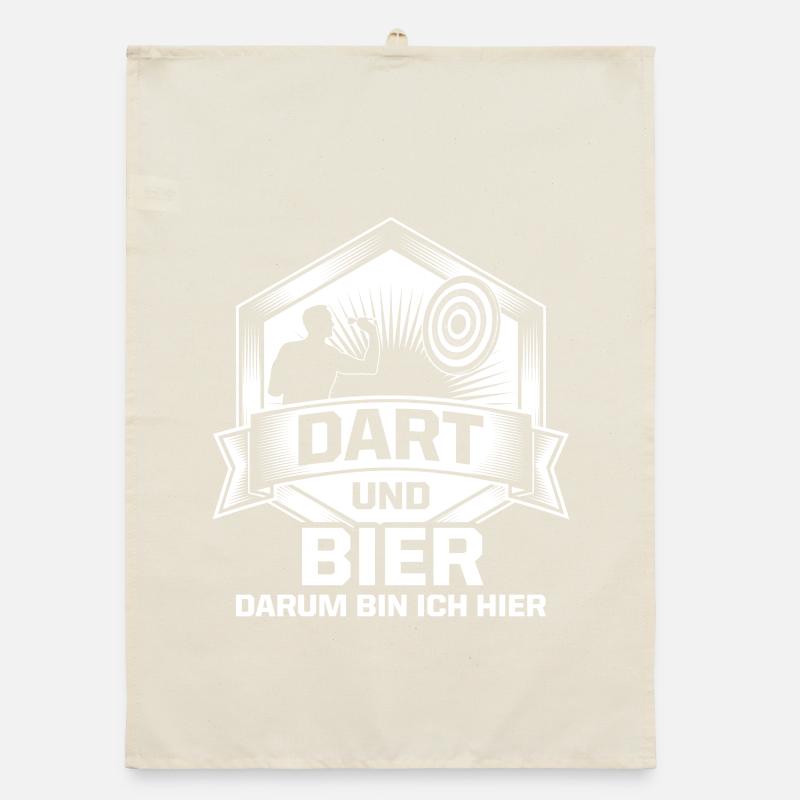 Dart und Bier Darum Bin Ich Hier Organic Geschirrtuch
