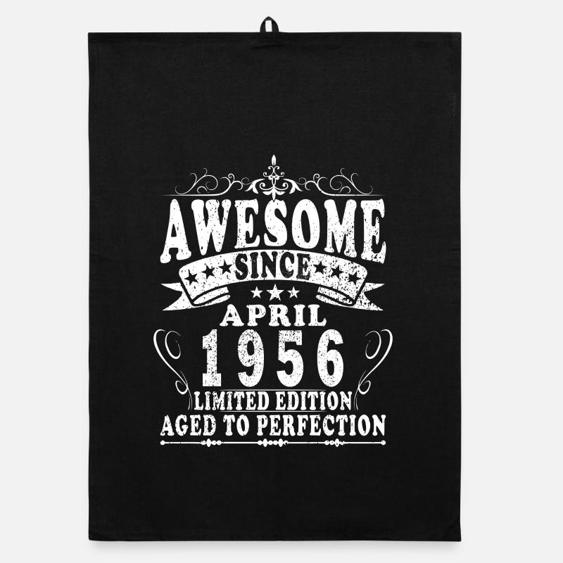 70th birthday April 1956 Organic dish towel