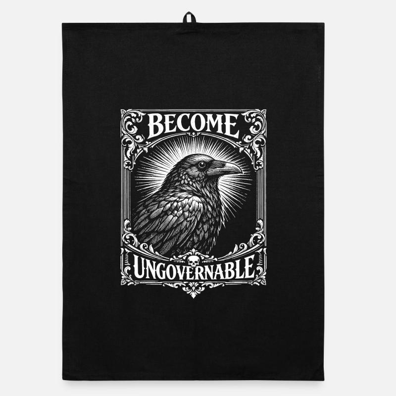 Become an ungovernable funny raven Organic dish towel