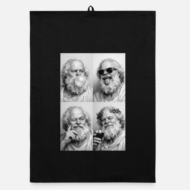 Socrates Collage Organic dish towel