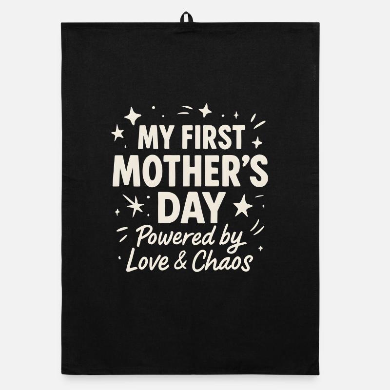 Erster Muttertag Humor Mama Geschenkidee Familie Organic Geschirrtuch