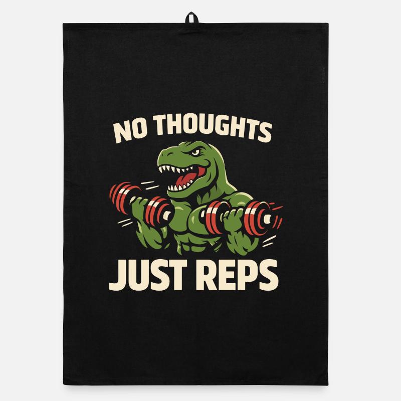 Emo Dinosaur Funny Gym Sad Workout Lifting Organic dish towel