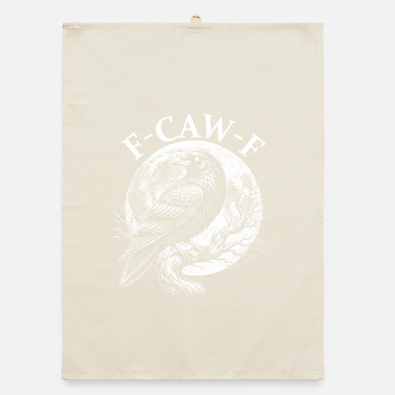 FCawF Grumpy Crow Sarcasm Bird Pun Humor Organic dish towel