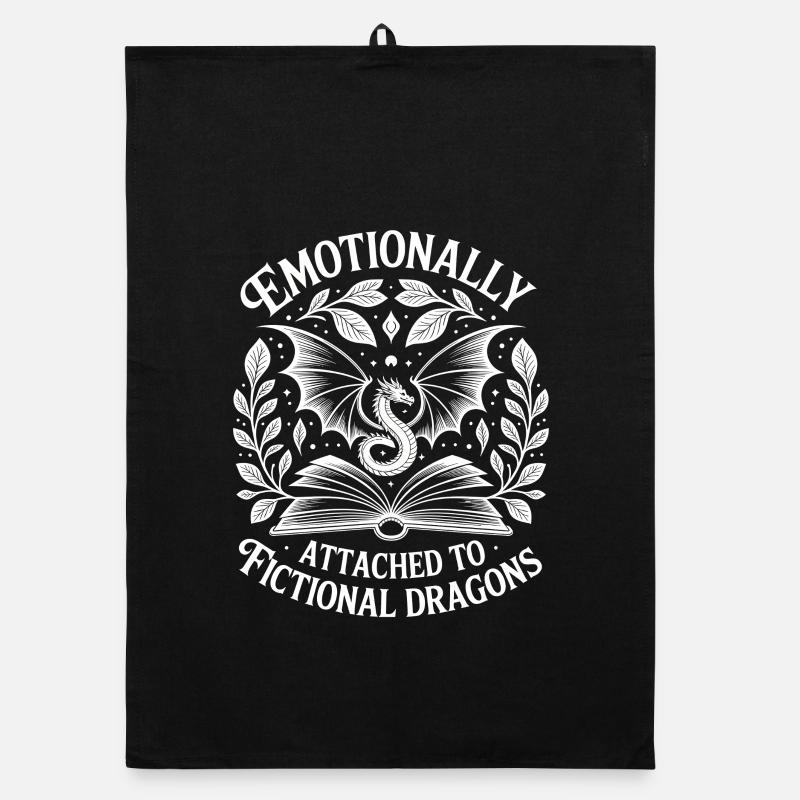 Fantasy Novel Dragon Fairy Tale Reader Funny Organic dish towel