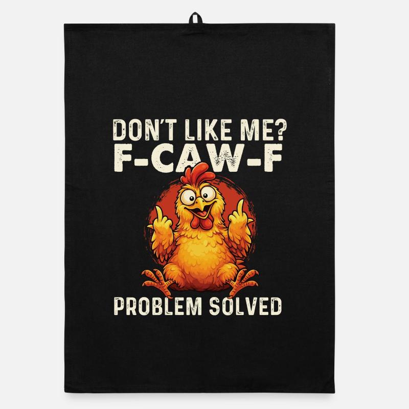 FCawF-Problem gelöst Krähen-Sarkasmus Dunkler Humor Organic Geschirrtuch