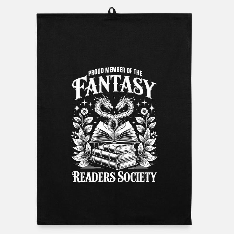Lesen Fantasy Buch Drache Lustig Bookworm Nerd Organic Geschirrtuch