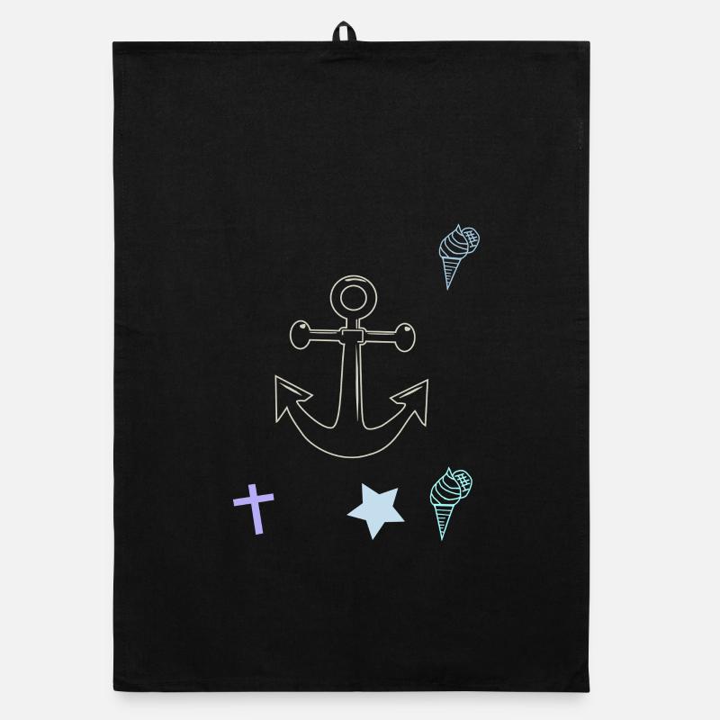 Maritim Anker Kreuz Eiscrem Organic dish towel