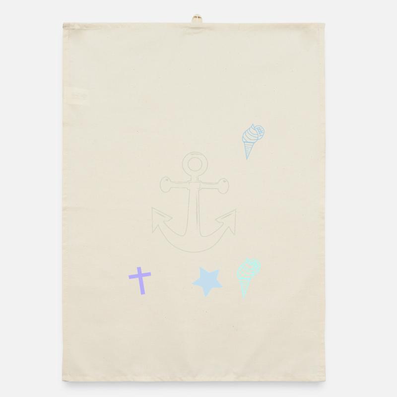 Maritim Anker Kreuz Eiscrem Organic dish towel