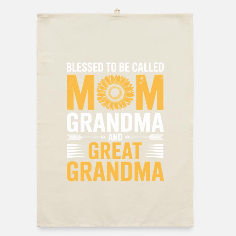 Mama Großmutter Sonnenblumen Design Organic Geschirrtuch