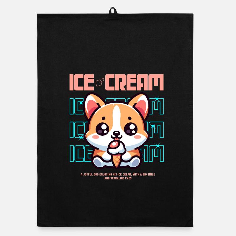 Niedlicher Eiscreme Welpe Organic dish towel