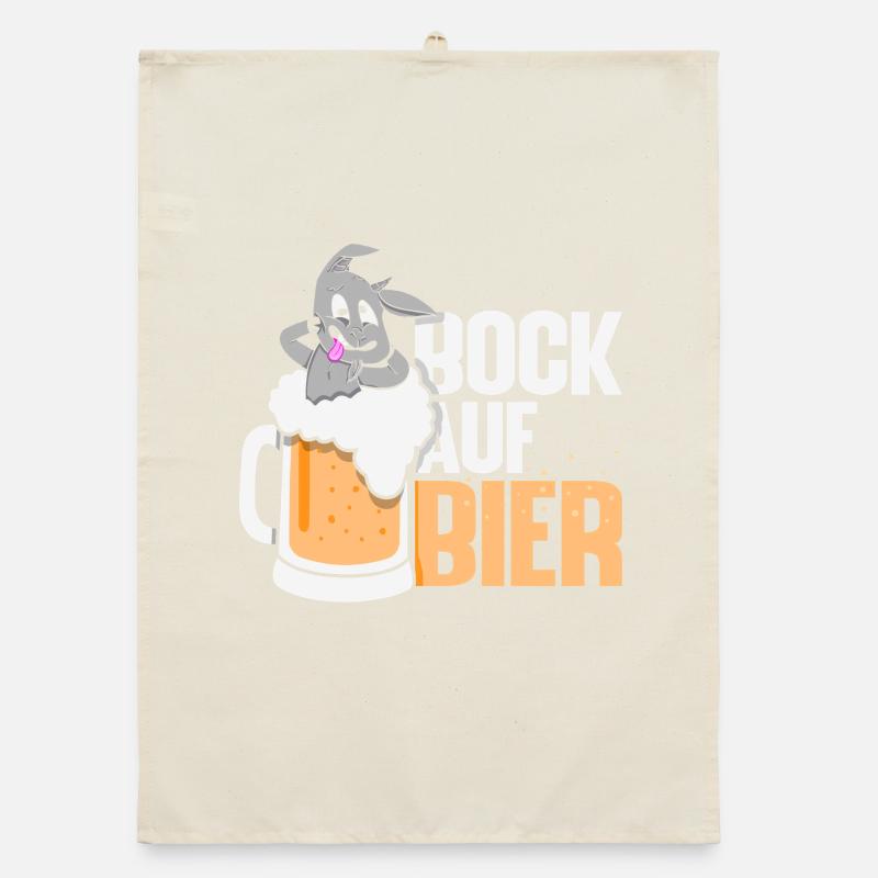 Bock auf Bier Biertrinker Ziege Organic Geschirrtuch