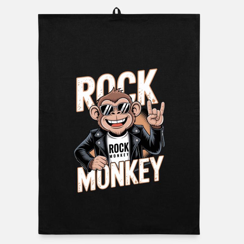 Rock Monkey Monkey Rocker Sunglasses Leather Jacket Organic dish towel