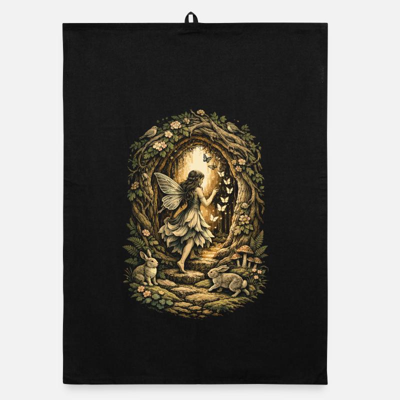 Fairycore Fee Gotisch Organic Geschirrtuch