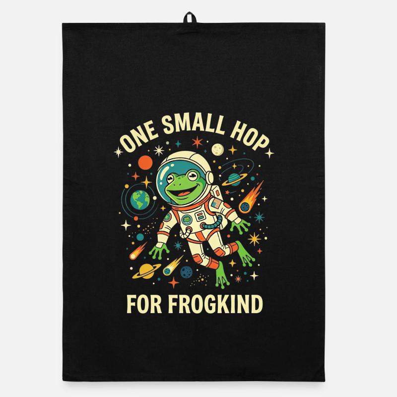 One Small Hop For Frogkind Space Frog Astronaut Organic dish towel