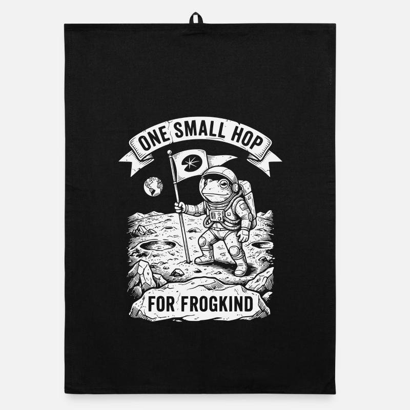 One Small Hop For Frogkind Space Frog Astronaut Organic dish towel